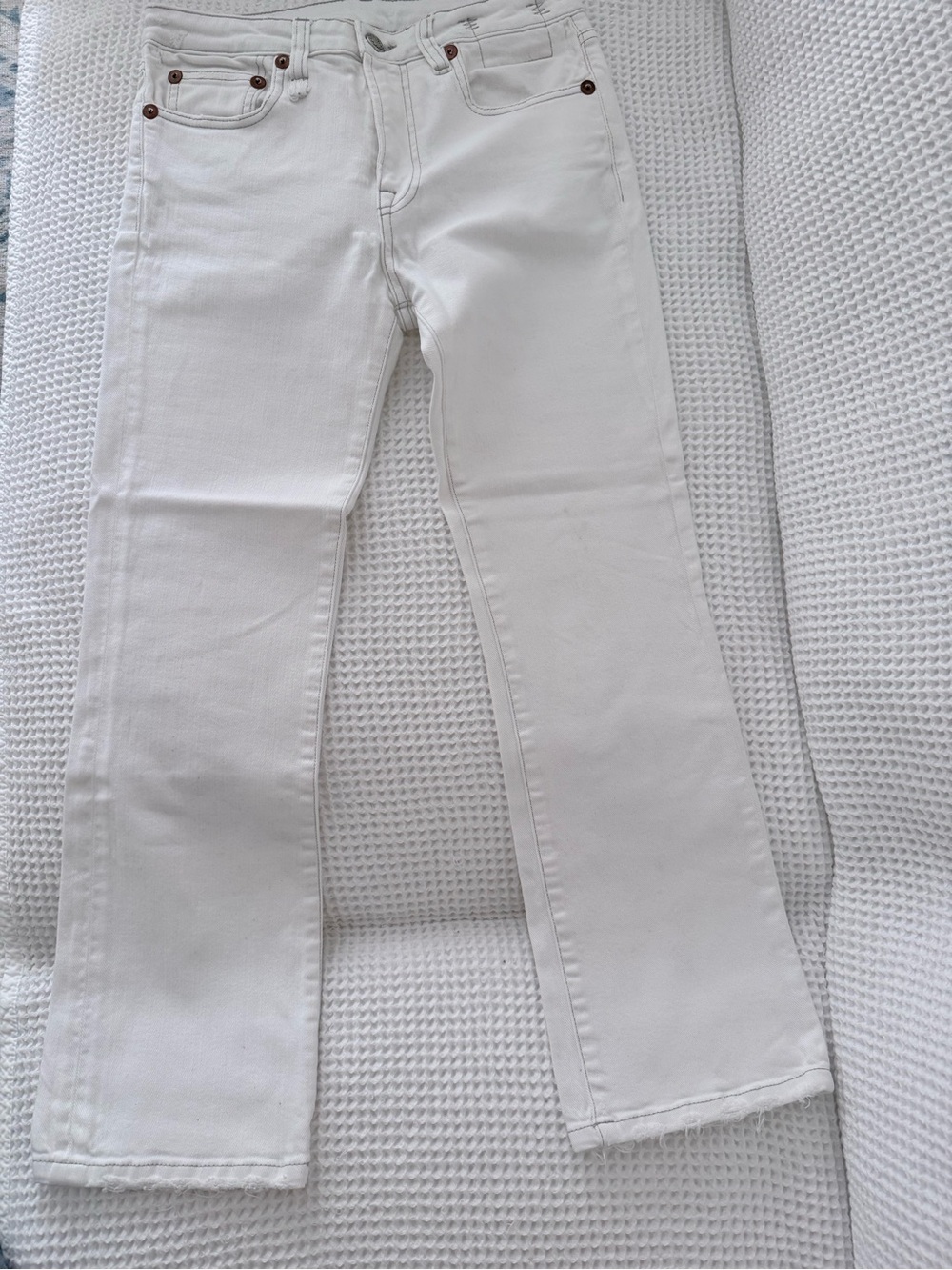 R13 Kick Fit Cropped Flare Jeans Bale White Size 28 | Made in Italy